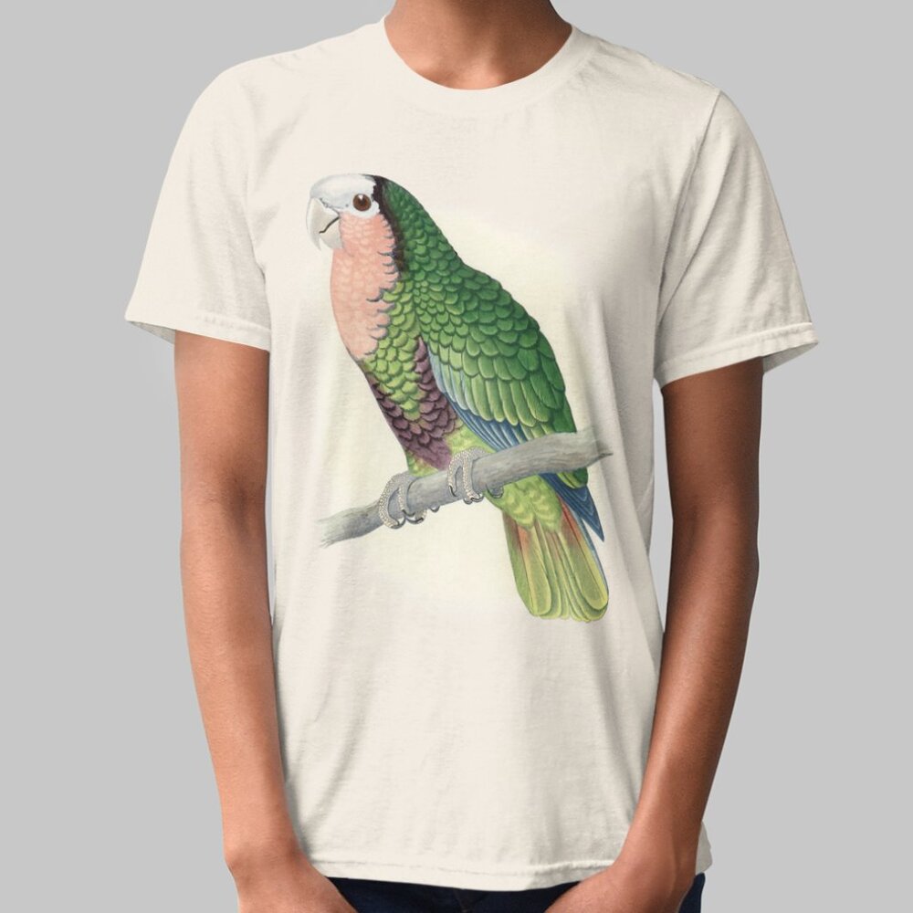 Cuban Amazon Vintage Parrot Print Short Sleeve Graphic Tee T-shirt S M L XL